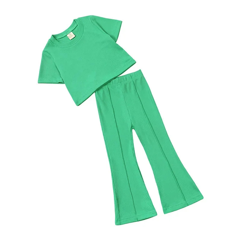 Girls' T-Shirt & Flared Pants Set