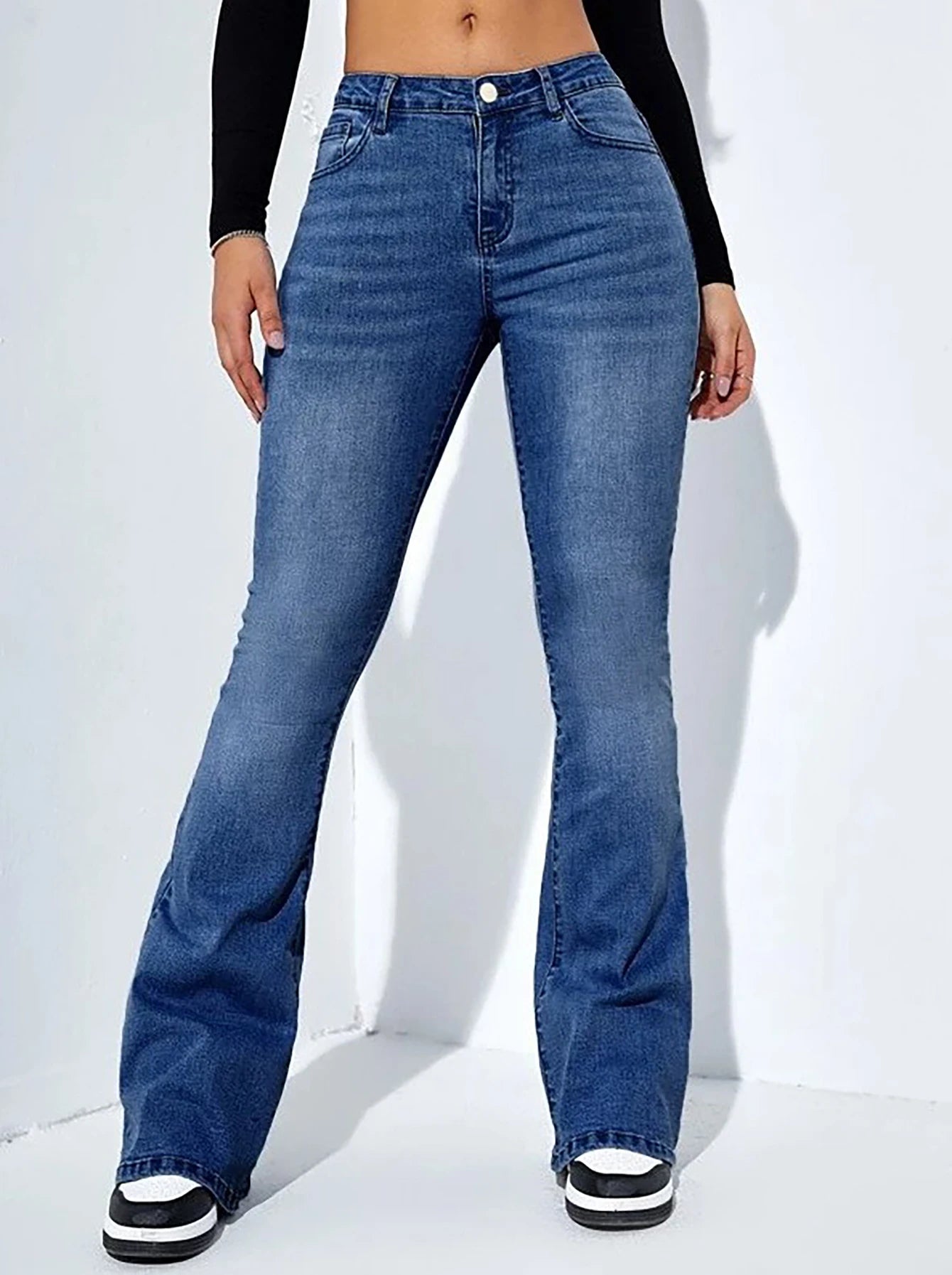 High-Waist Stretch Micro-La Jeans