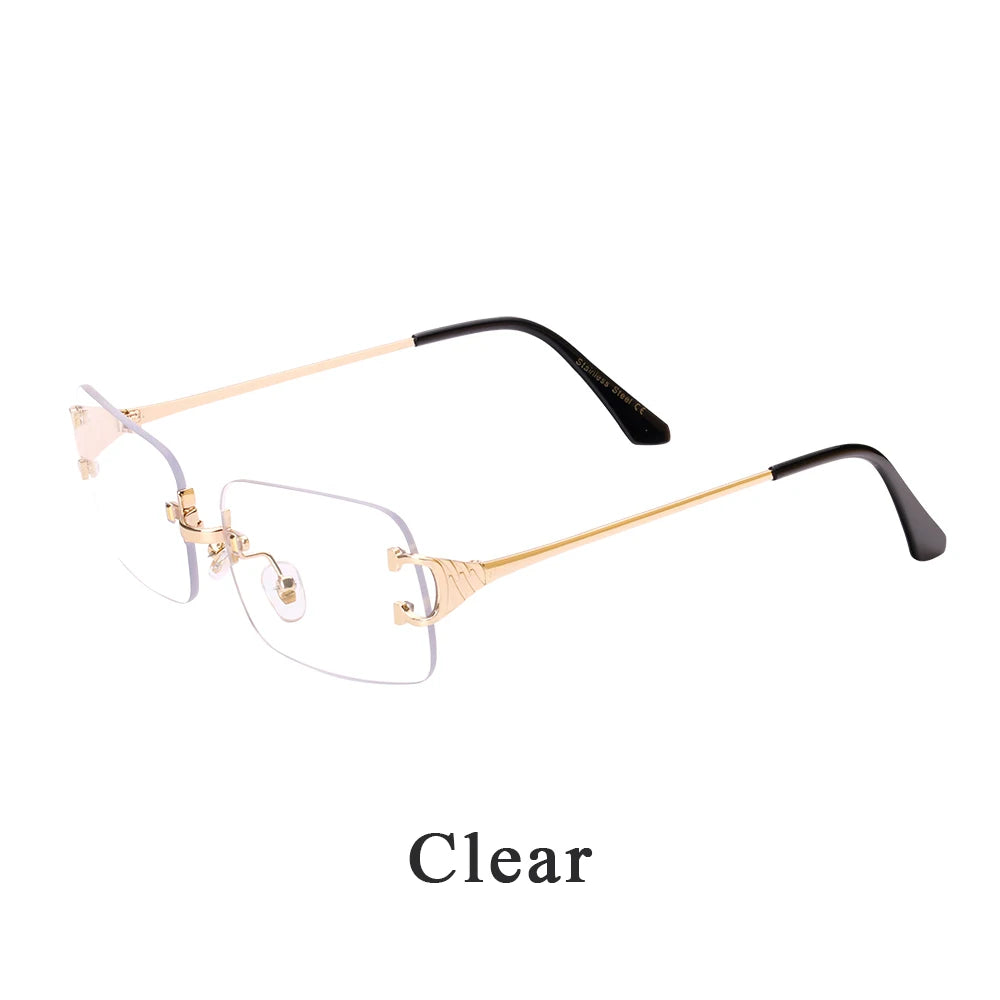 Ruiao 2025 Rimless Square UV400 Sunglasses