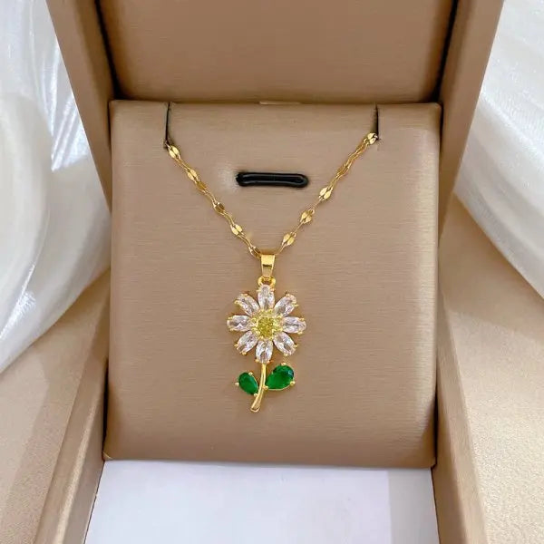 Zircon Butterfly Tassel Choker Necklace