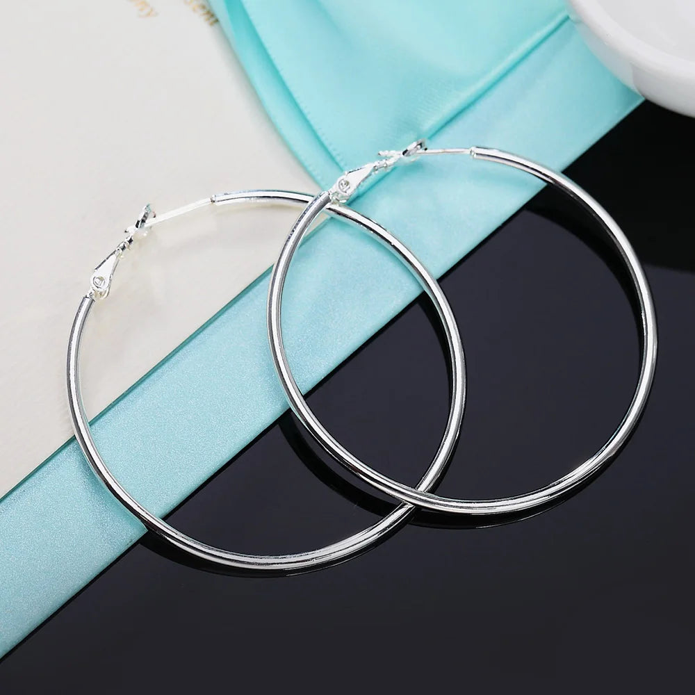 Sterling Silver Big Hoop Earrings