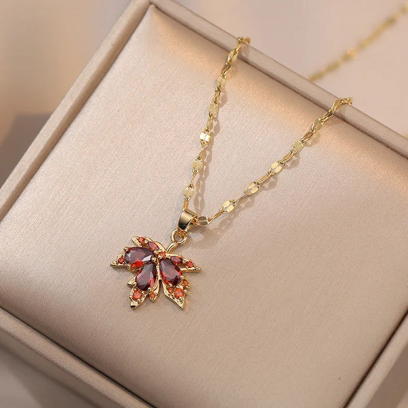 Zircon Butterfly Tassel Choker Necklace