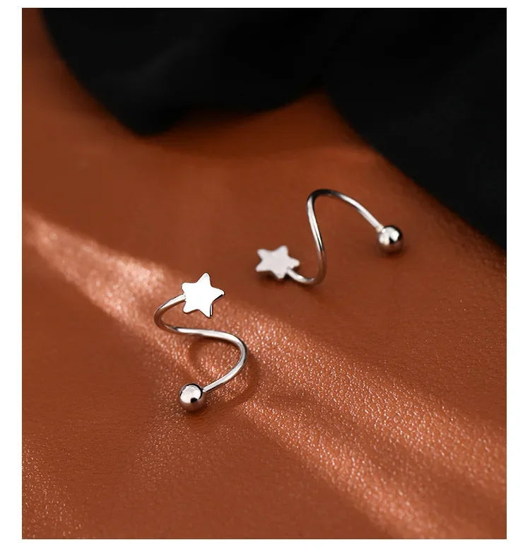 2PC Stainless Steel Star Ball Piercing Studs