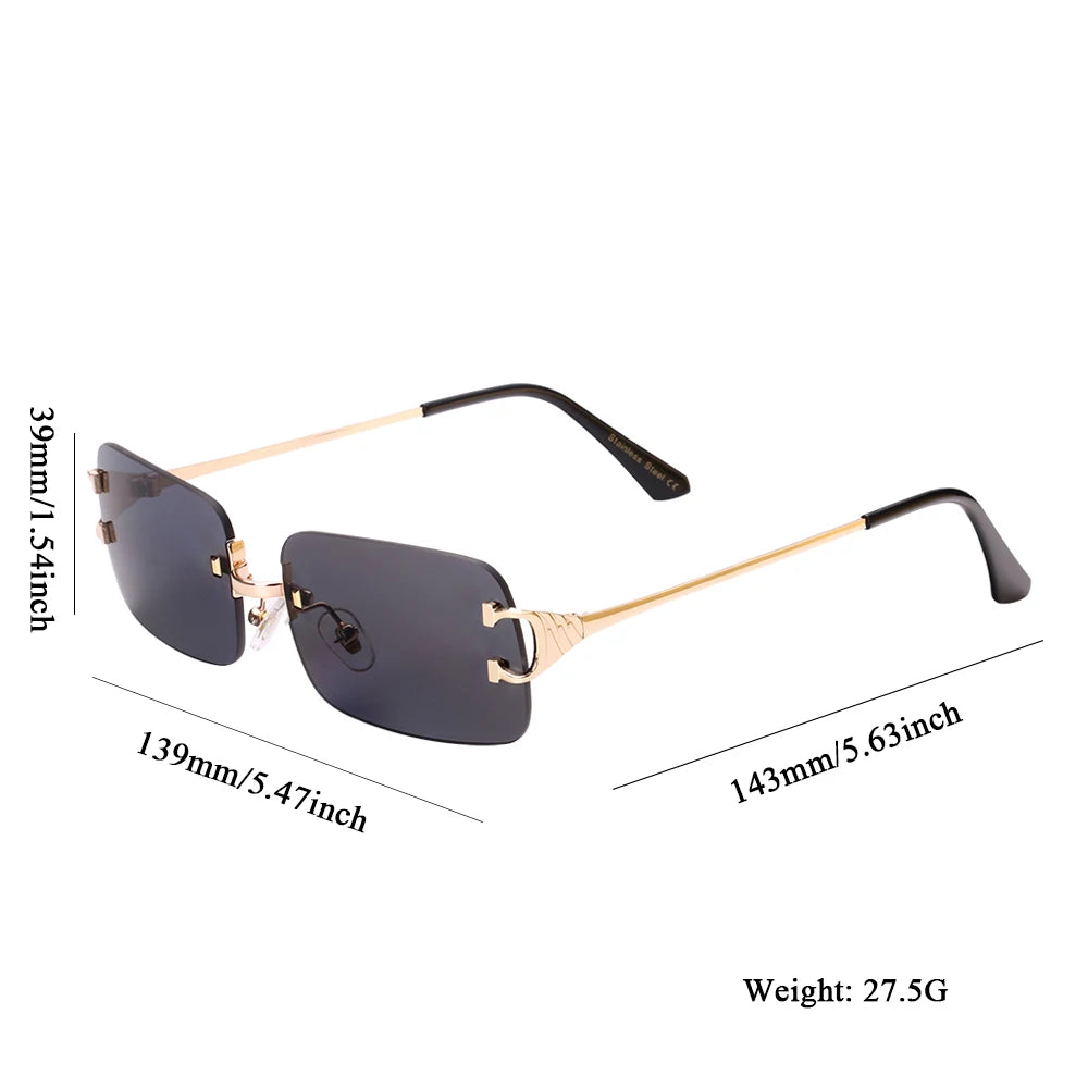 Ruiao 2025 Rimless Square UV400 Sunglasses