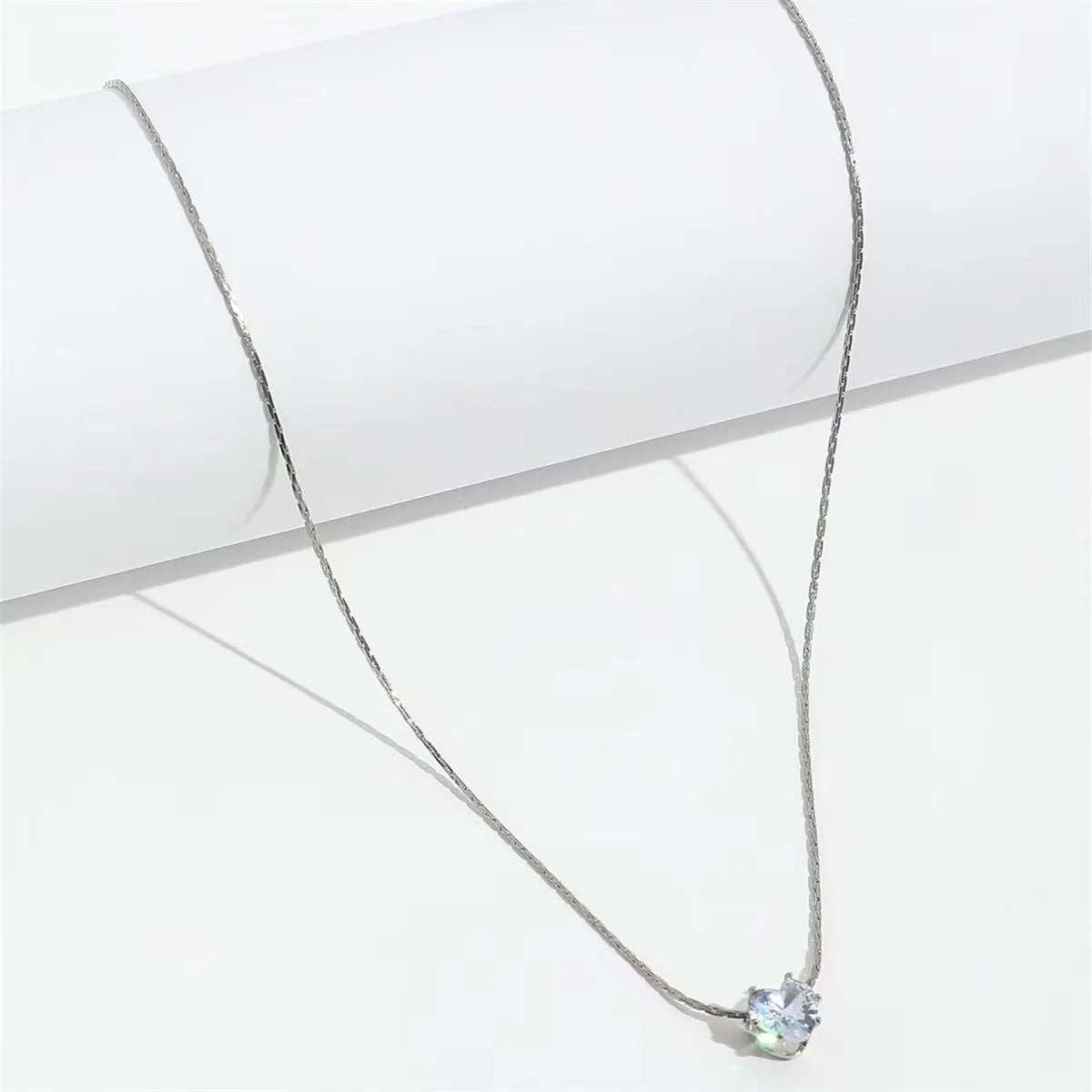 Minimalist Solitaire Zircon Necklace