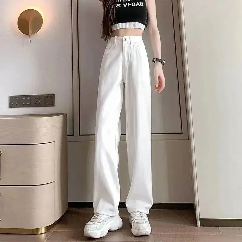 High Waist Straight Leg Bell Bottom Jeans