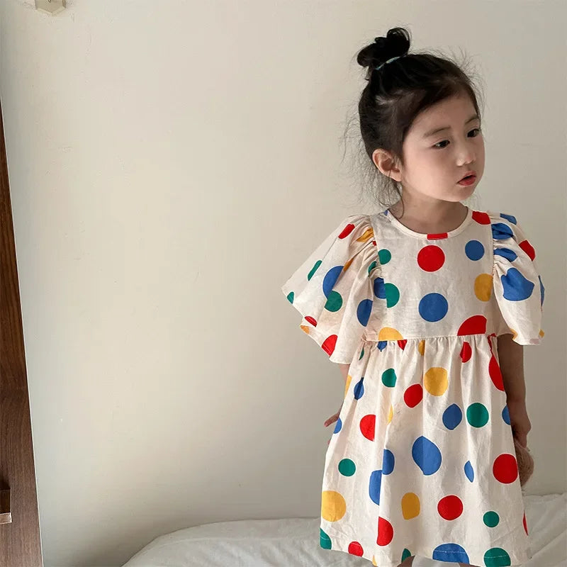 Brother-Sister Polka Dot Dress & Suit Set