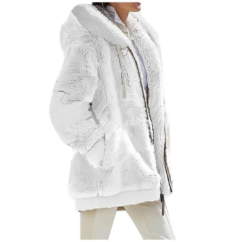 Women’s Hooded Cashmere Fleece Coat