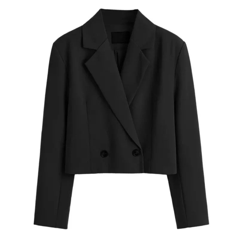 Elegant Slimming Cropped Suit Jacket for Women