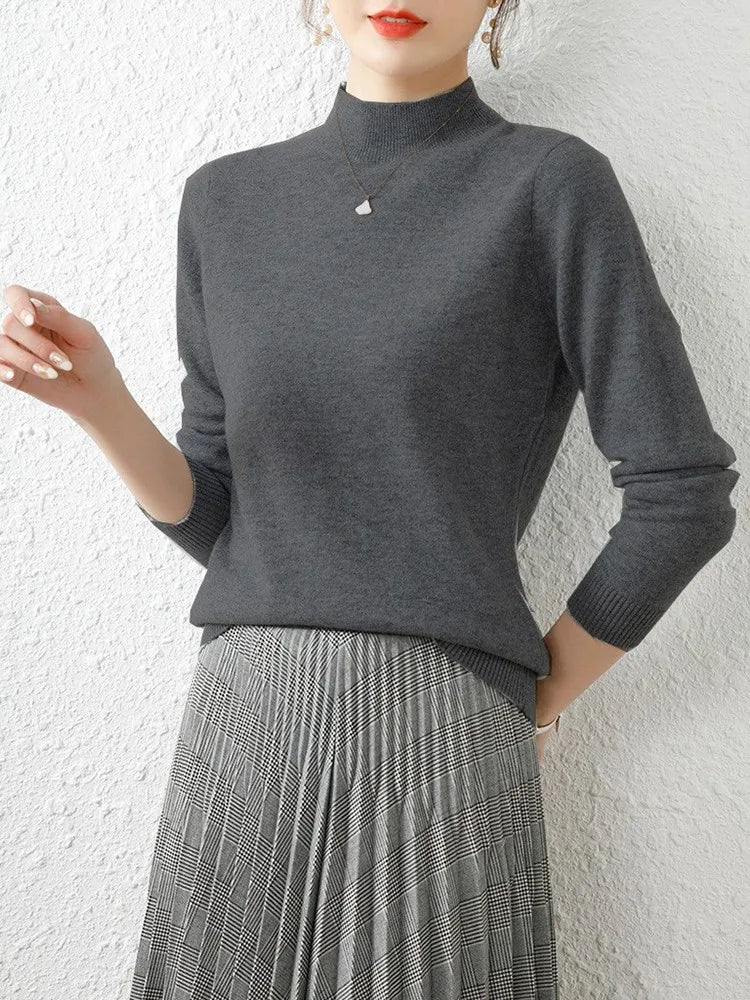 Chic Turtleneck Slim Fit Sweater for Women