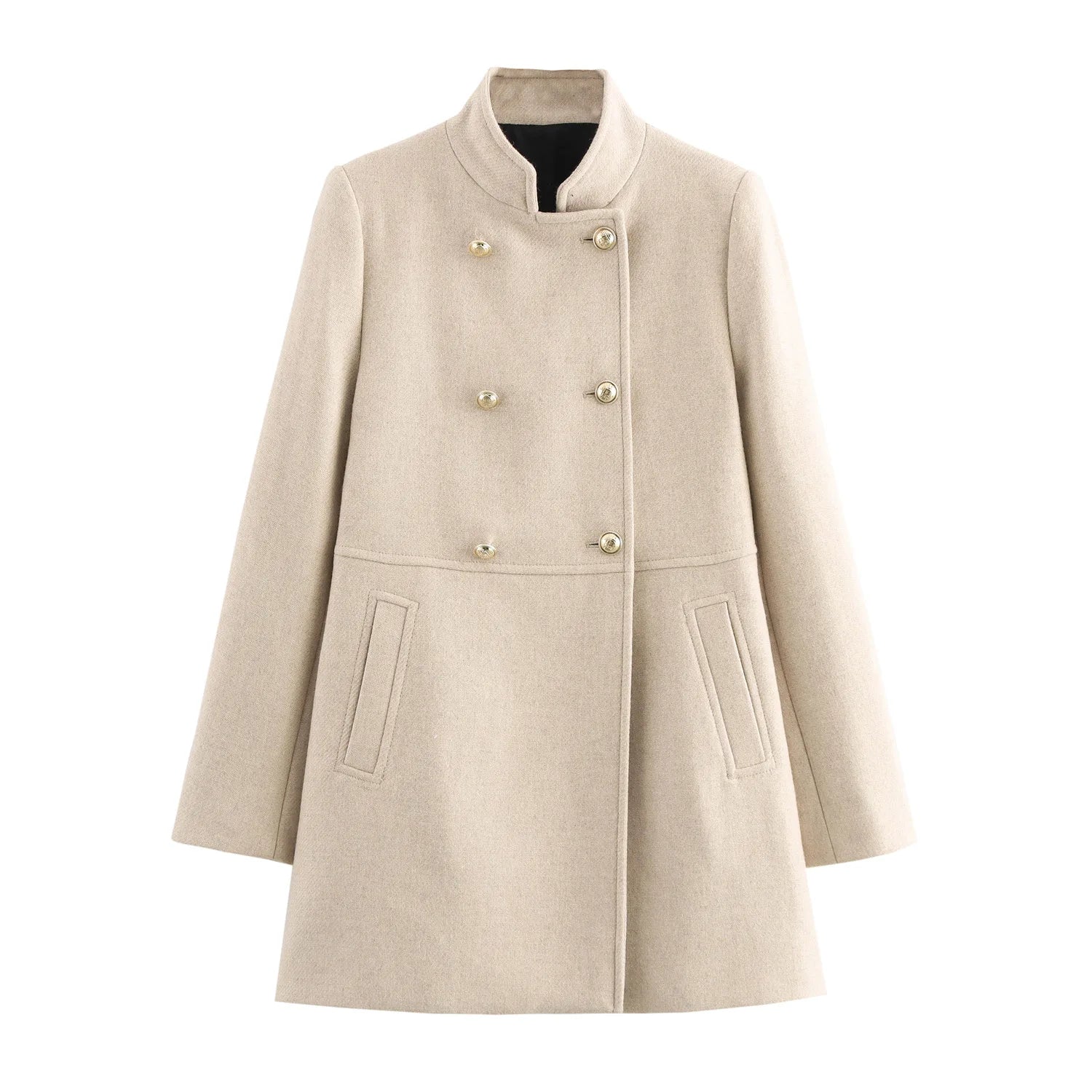 Winter Coat For Women 2024 Solid Lapel Double Breasted