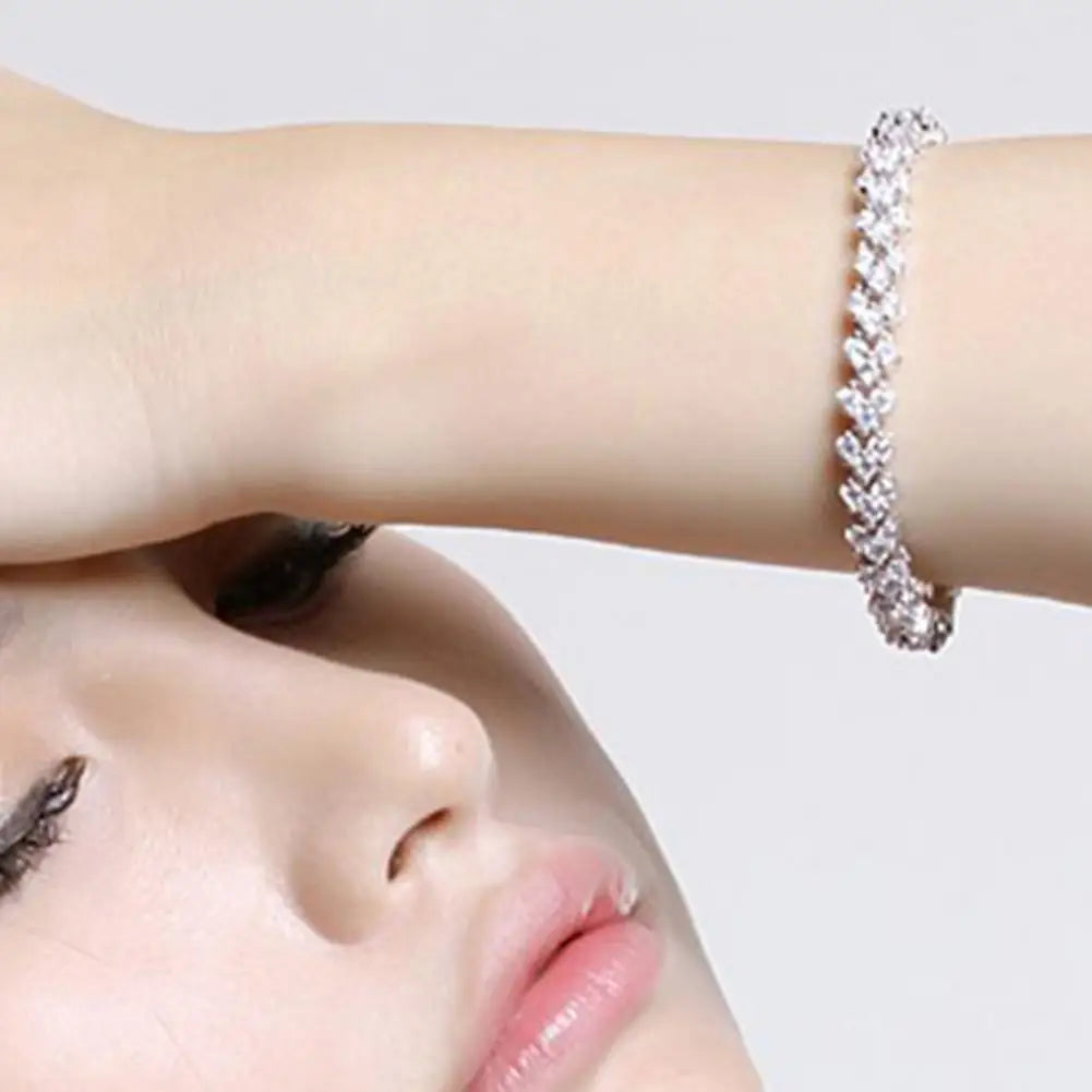 Elegant Cubic Zirconia Inlaid Bracelet