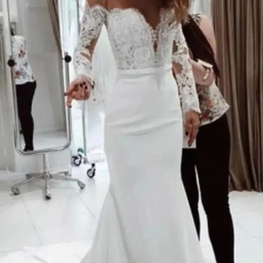 Fashion Female French Wedding Dress Sexy Elegant Lace Evening Dresses Long Vestidos Summer Dress Sexy Dress Women