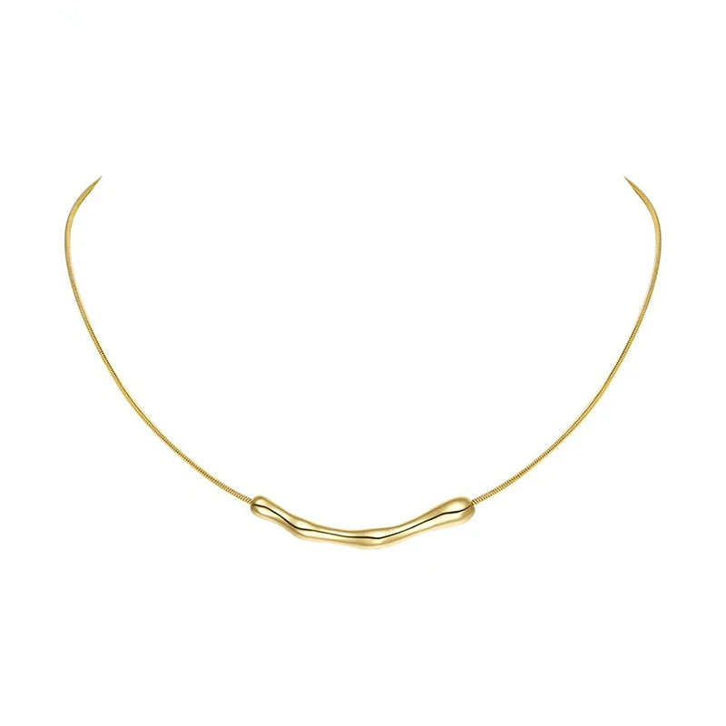 Gold Stainless Steel Collarbone Necklace