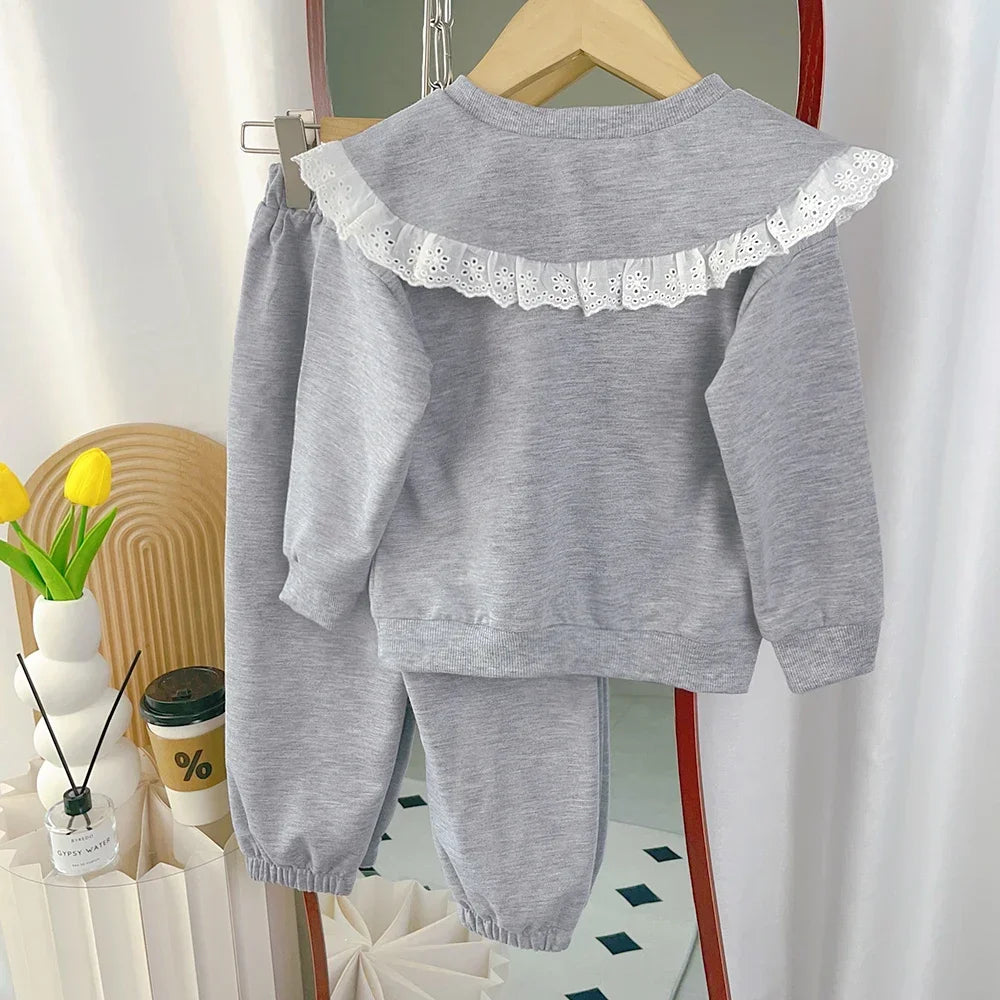 Girls' Bear Leader Sweatshirt & Wide Leg Pants Set