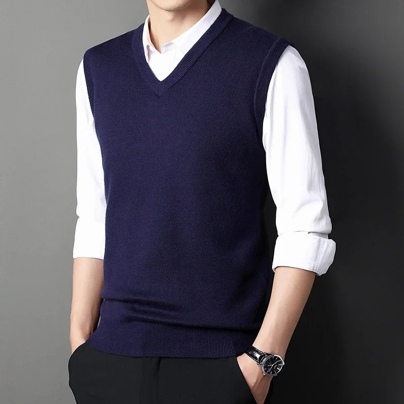 Men's Solid Color Sweater Vest