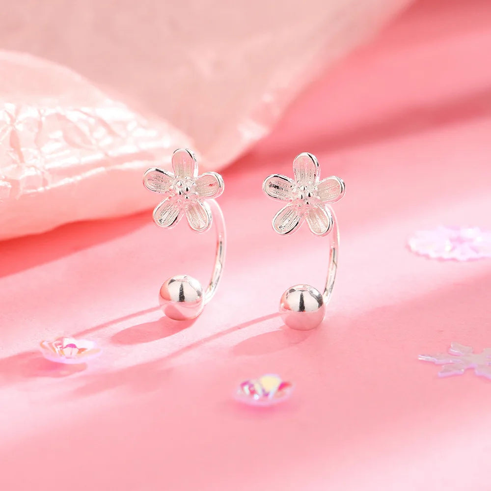 925 Sterling Silver Flower Stud Earrings
