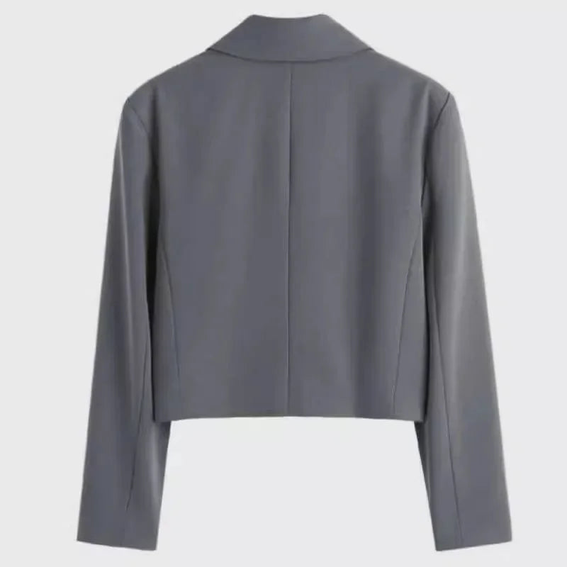 Elegant Slimming Cropped Suit Jacket for Women