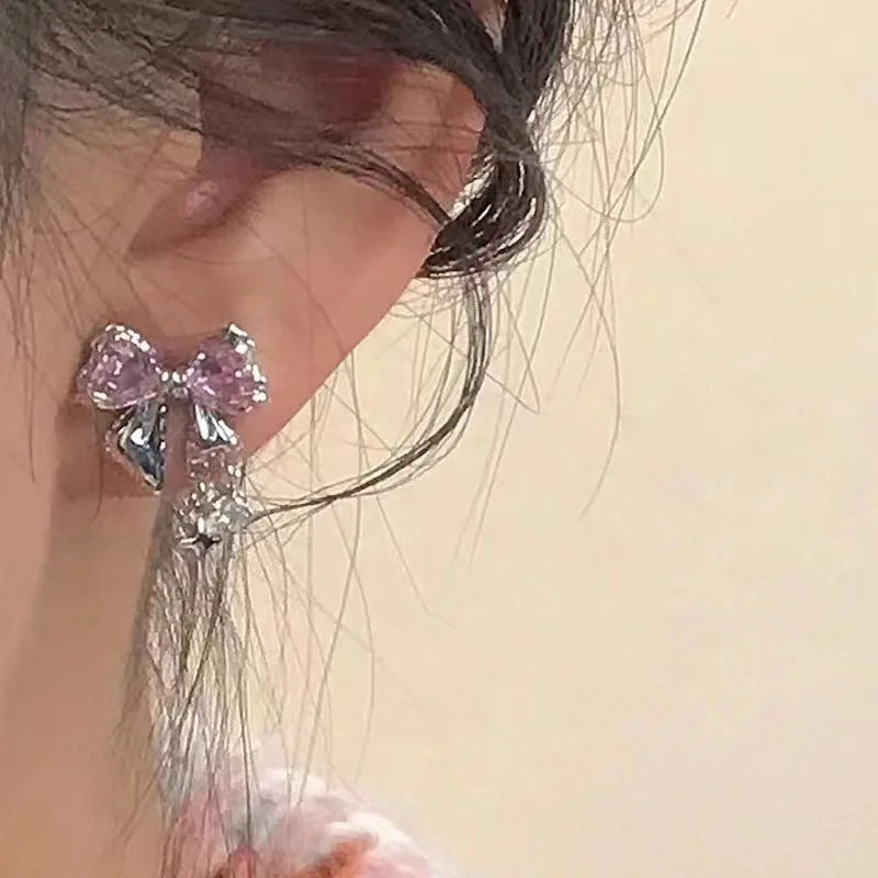 Y2K Bowknot Zircon Stud Earrings