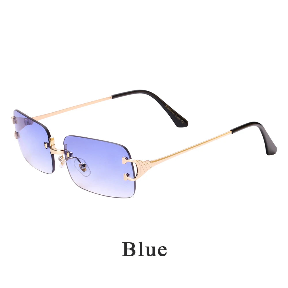 Ruiao 2025 Rimless Square UV400 Sunglasses