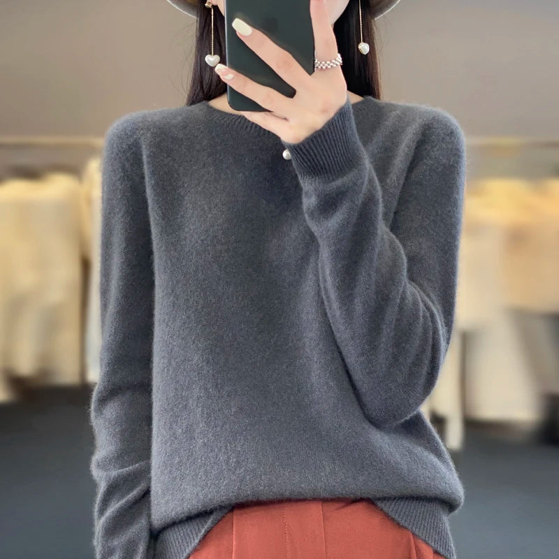 100% Merino Wool Cashmere Sweater for Women