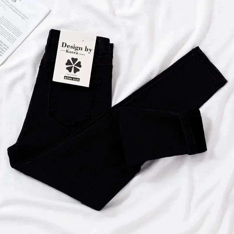High-Waisted Slimming Cropped Jeans