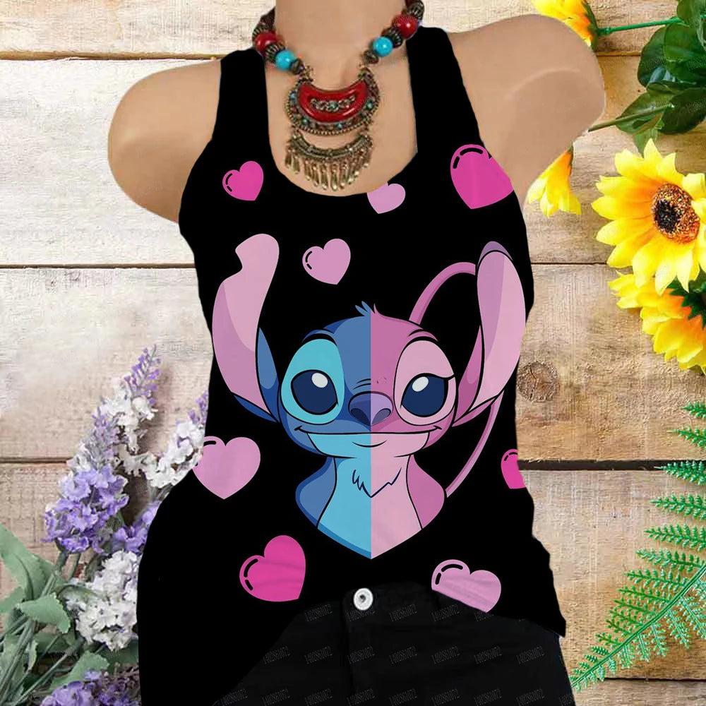 Summer Stitch 3D Print Oversized Tank Top