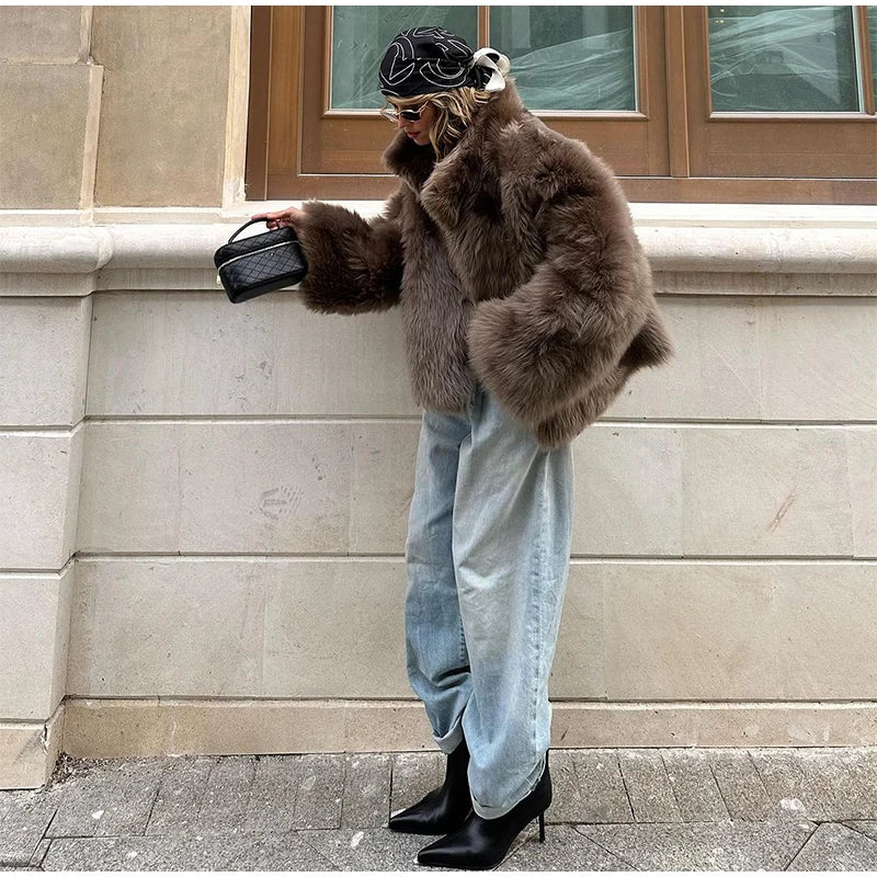 Winter Warm Thick Women Faux Fur Coats