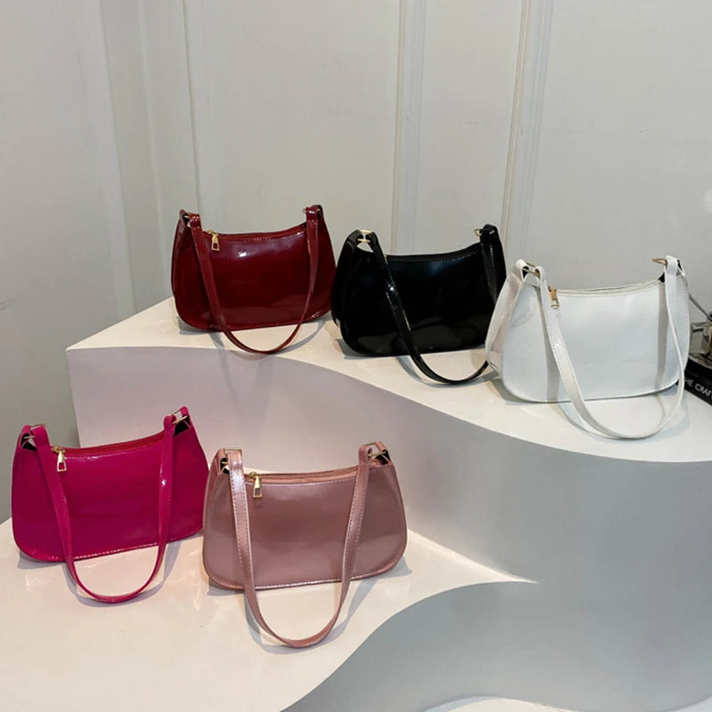 Retro Solid Color PU Leather Shoulder Bag