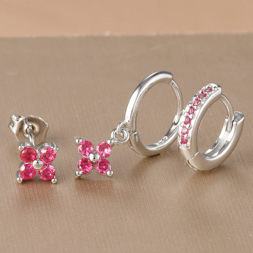 3PCS Korean Stainless Steel Hoop Earrings Set
