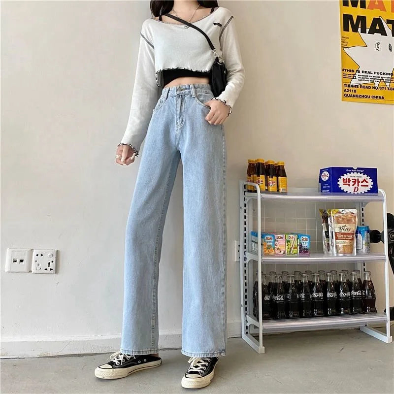 Loose Straight High-Waist Jeans