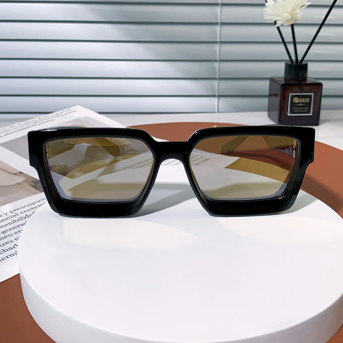 Ruiao Retro Black Luxury Sunglasses 2024