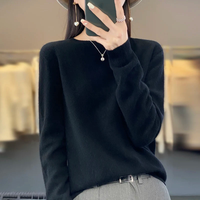 100% Merino Wool Cashmere Sweater for Women