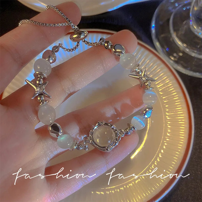 4pcs Vintage Daisy Flower & Pearl Bracelet Set