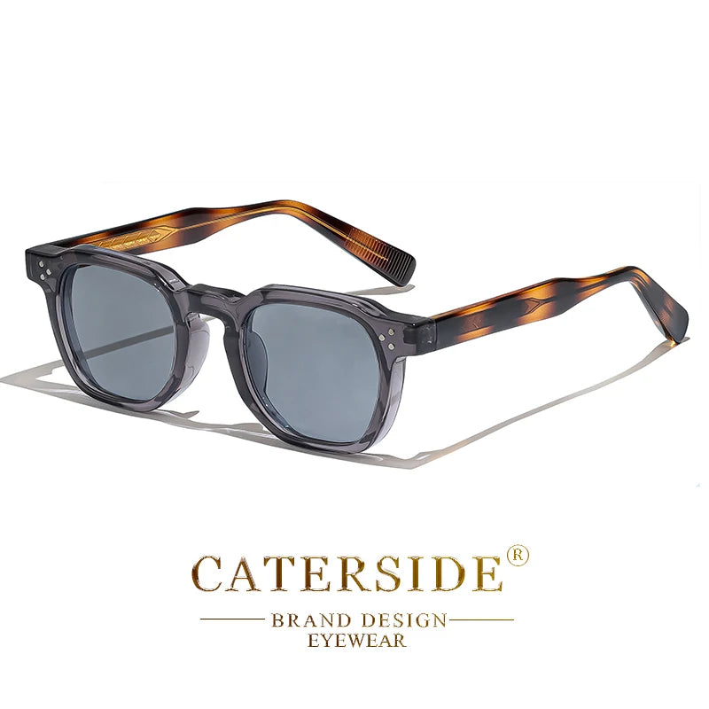 CATERSIDE Retro Punk Square Sunglasses 2 Pieces