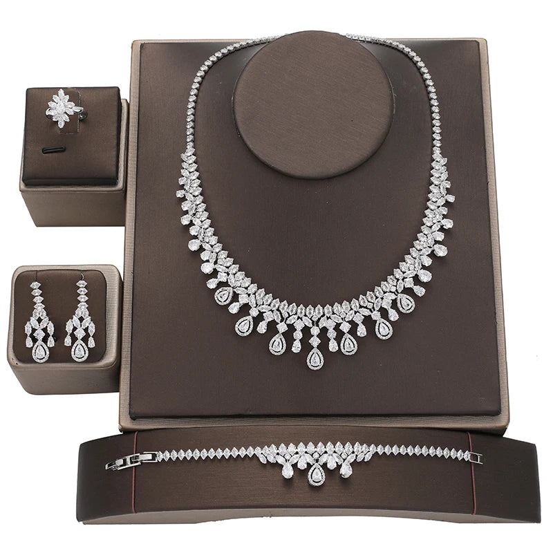 Retro Zircon Engagement Jewelry Set