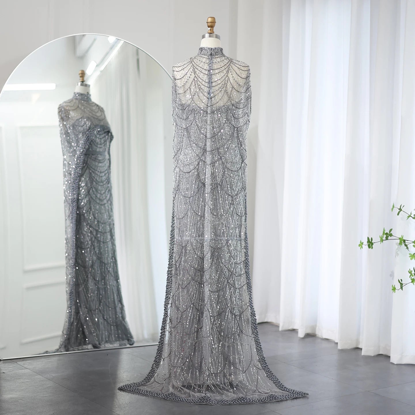 Sharon Said Luxury Pearls Dubai Champagne Evening Dresses