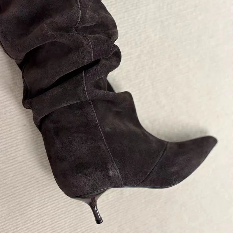 Pointed-toe Stiletto Heeled Boots Fashion