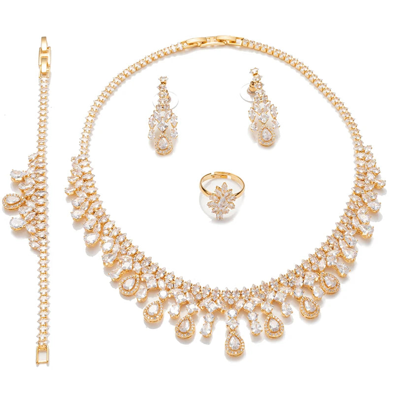 Retro Zircon Engagement Jewelry Set