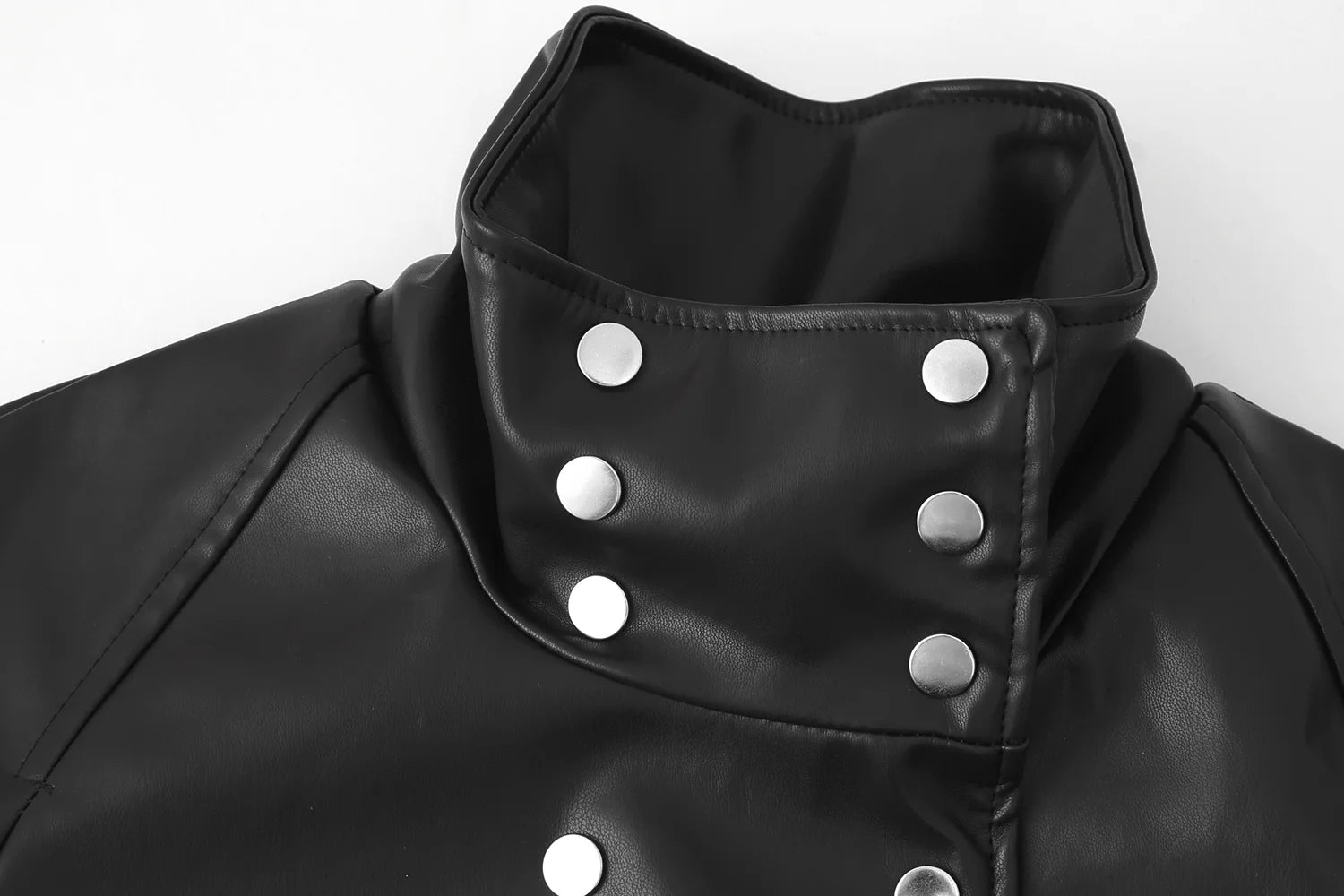HH Women Double Breasted Stand Collar Long Sleeves
