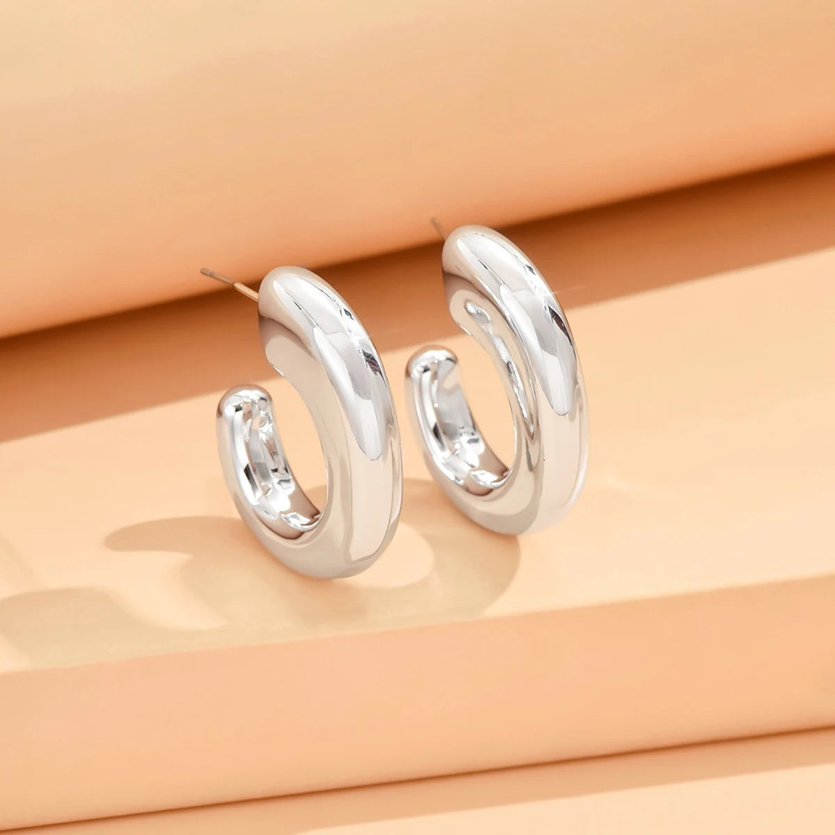 Geometric Irregular Metallic Earrings