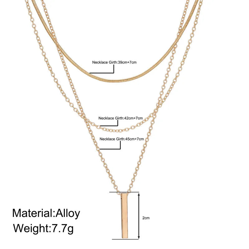 Bohemian Multilayer Stick Pendant Necklace