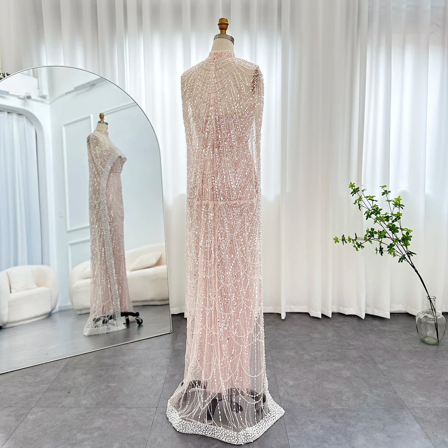 Sharon Said Luxury Pearls Dubai Champagne Evening Dresses