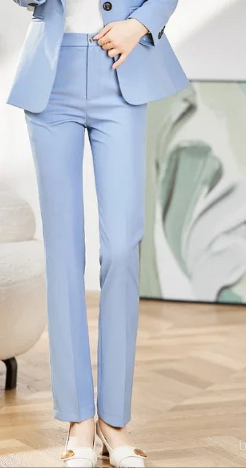 Casual Business Women' Suit New Long Sleeve Professional Western-style Trousers Suit Blazer Chic High Waisted Pants 2 Piece Set