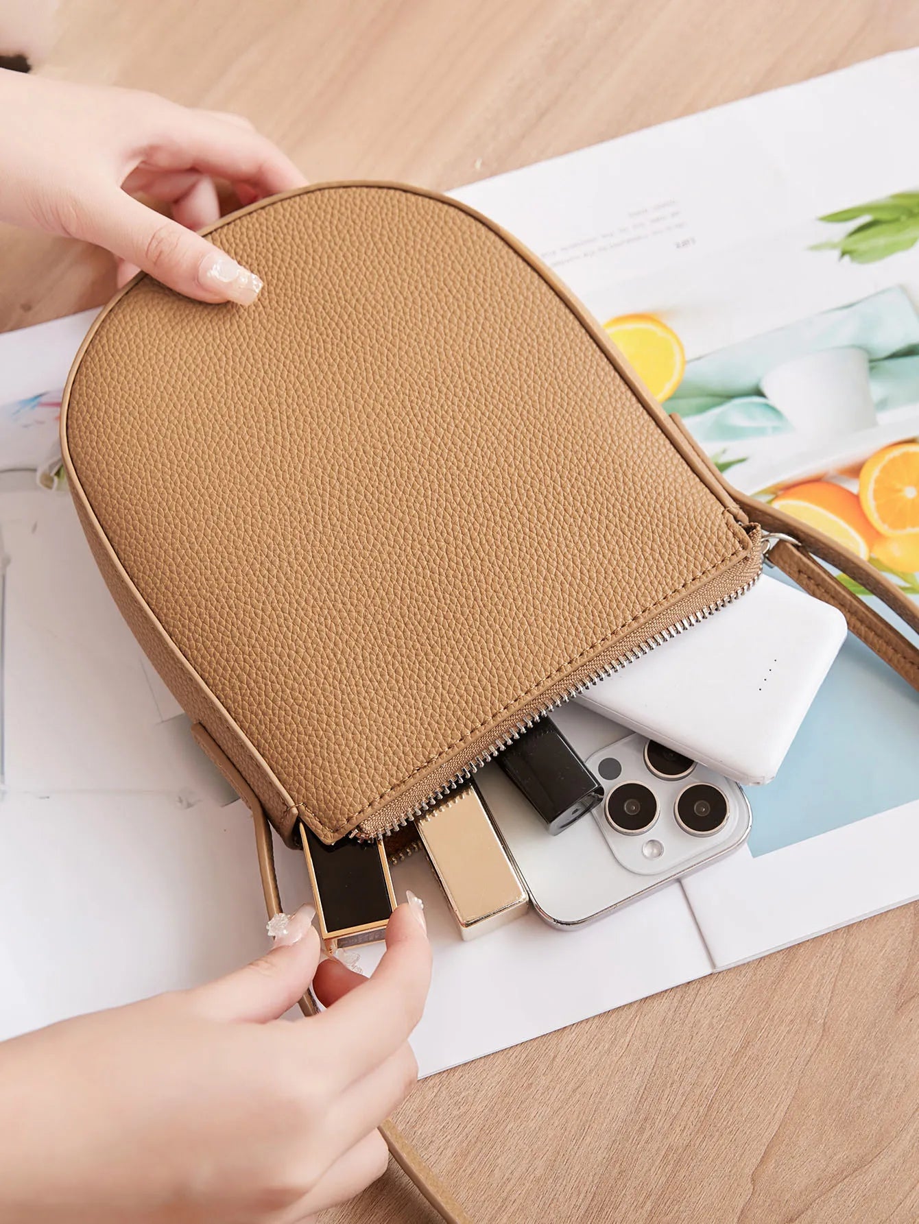 Classic Minimalist Solid Color Crossbody Bag