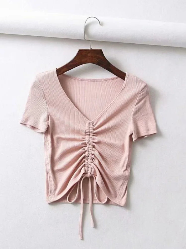 Sexy V Neck Cropped Tank Top
