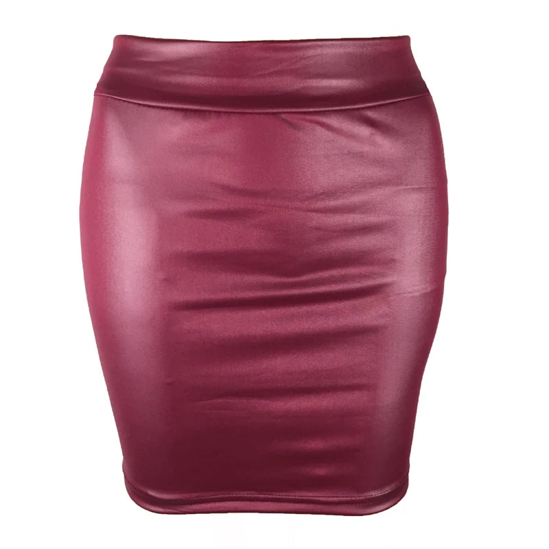 Women’s High-Waist Faux Leather Mini Skirt
