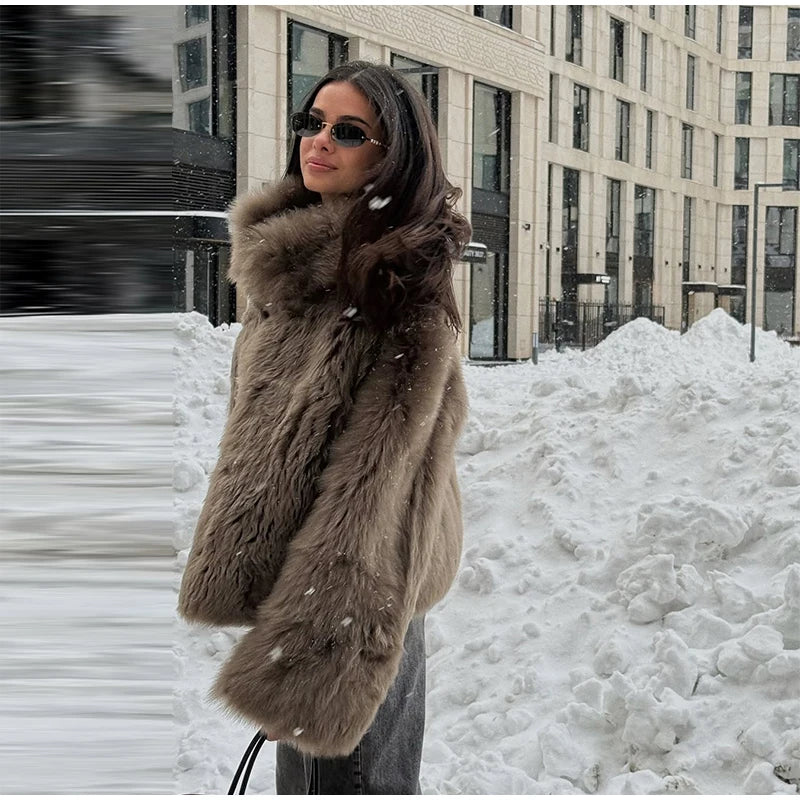 Winter Warm Thick Women Faux Fur Coats