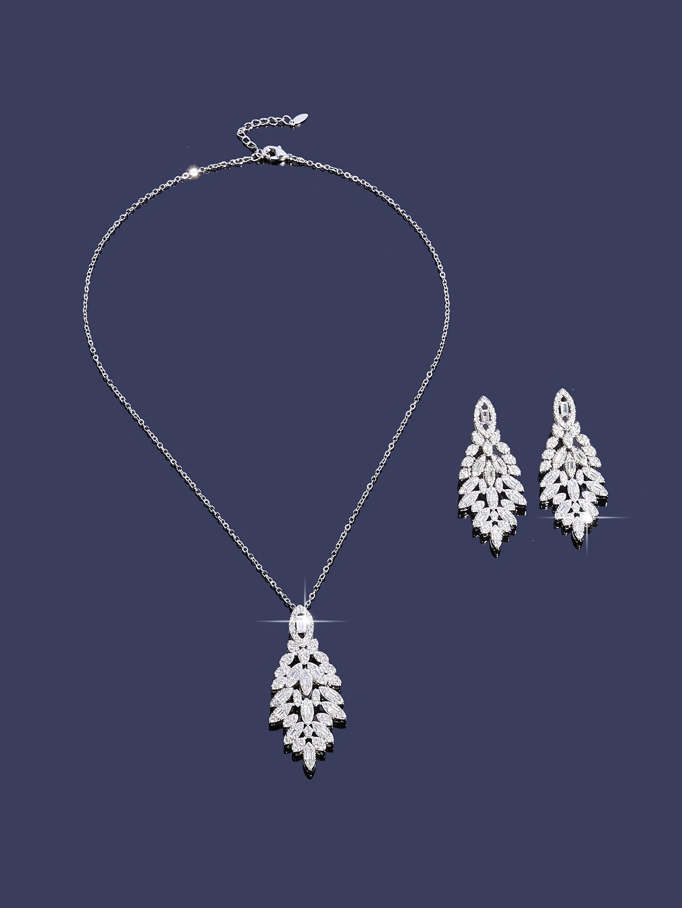 Elegant Water Droplet Cubic Zirconia Set