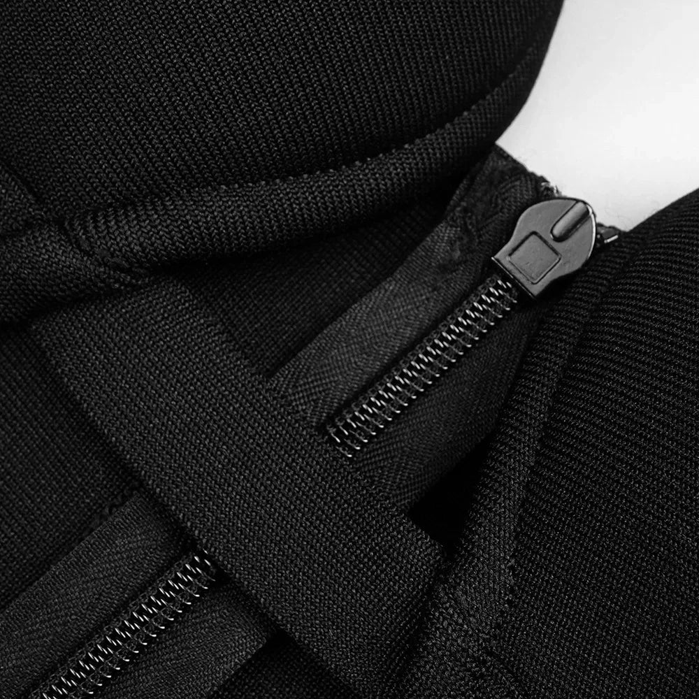 2024 New Summer Black Strapless Long Split Bandage Dress